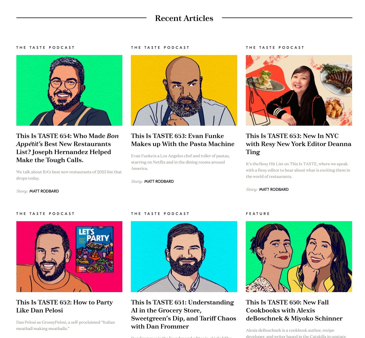 TASTE | Home captured website design