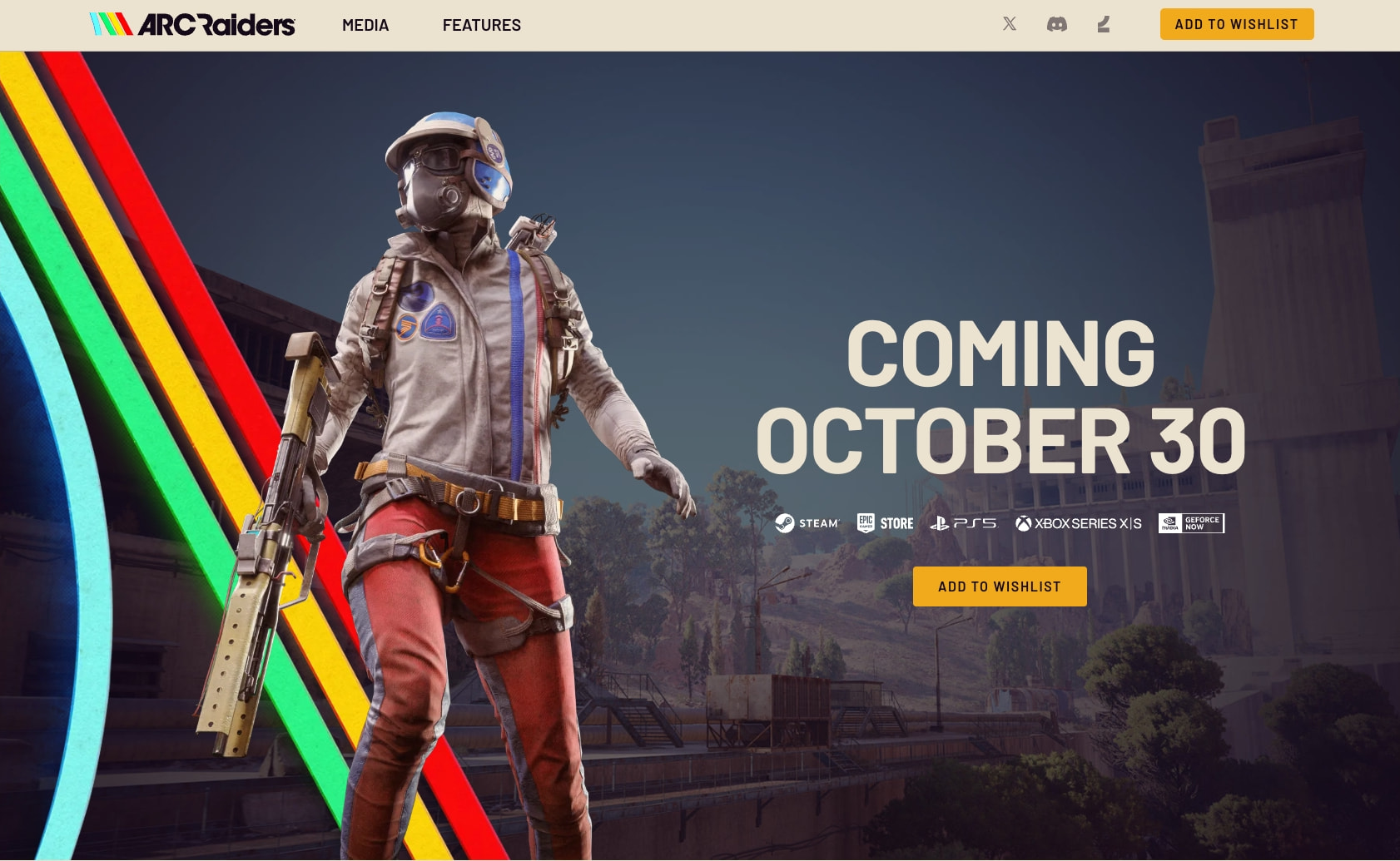 ARC Raiders captured website design