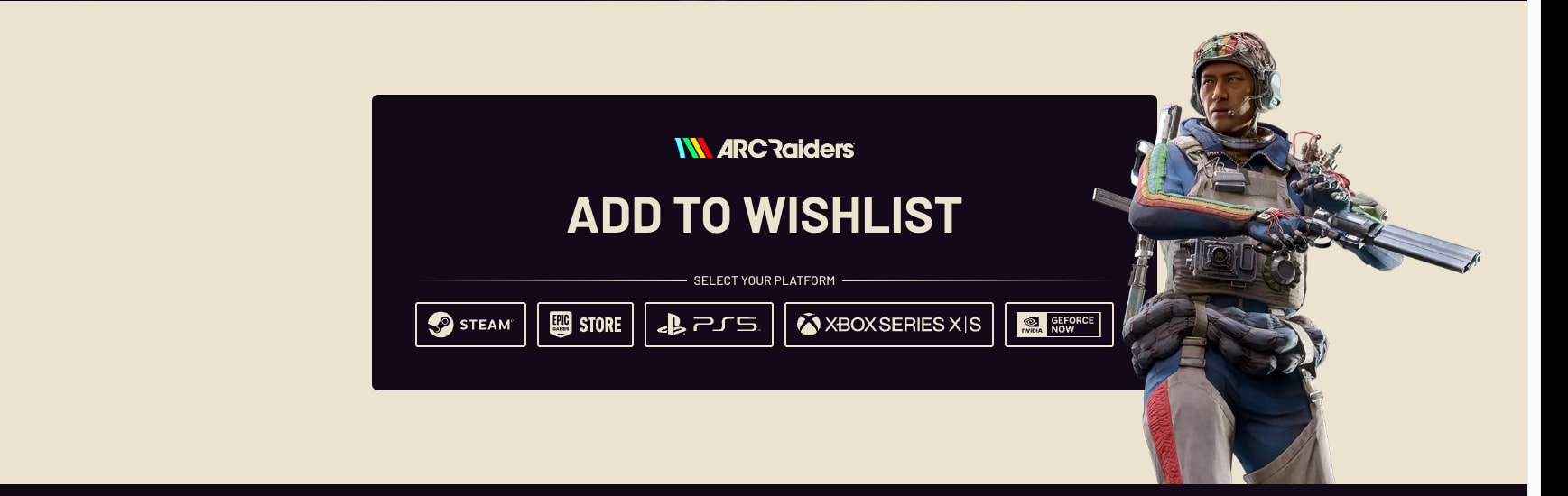 ARC Raiders captured website design