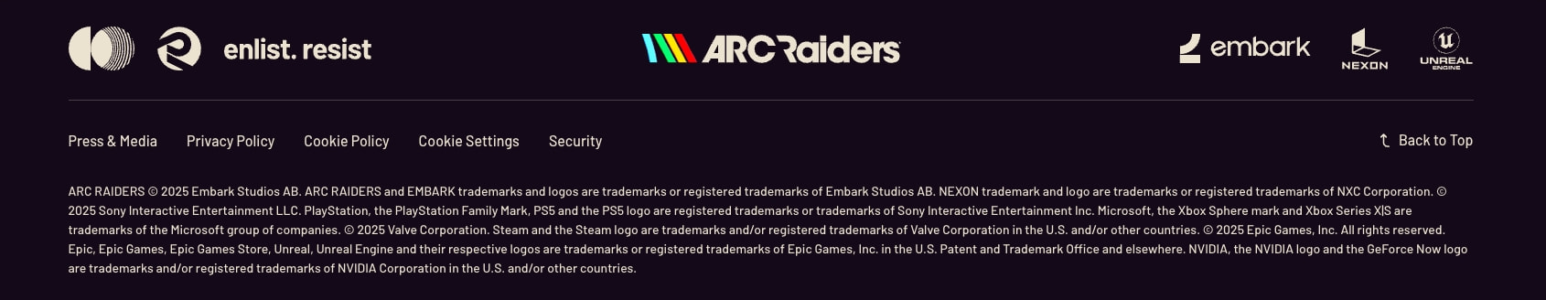 ARC Raiders captured website design
