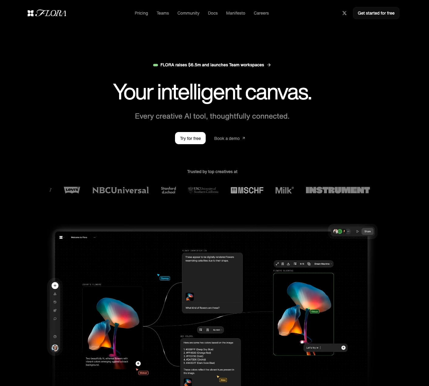 FLORA captured website design