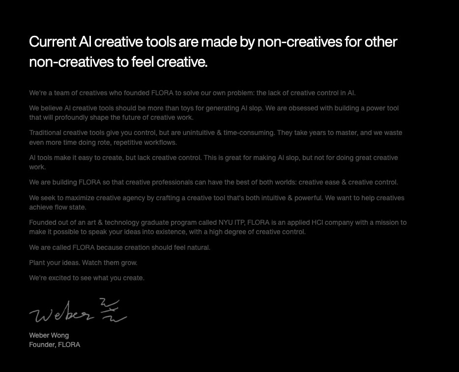FLORA captured website design