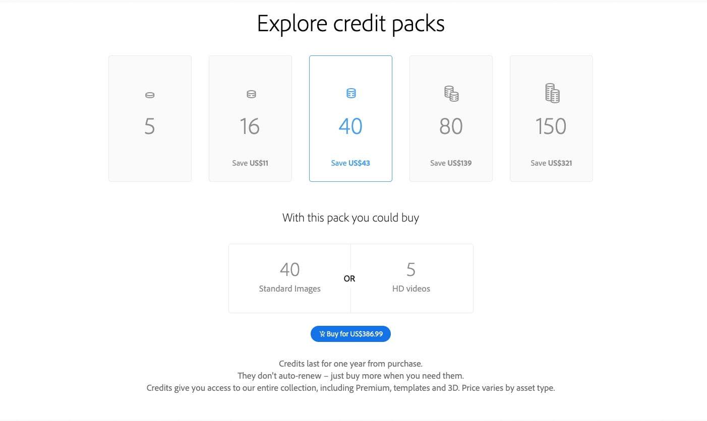Adobe Stock pricing and membership plan | Adobe Stock captured website design