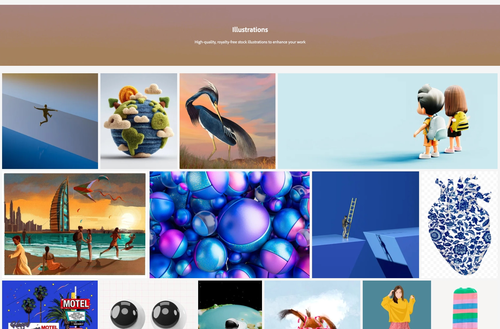 Illustrations inspirational stock assets | Adobe Stock captured website design
