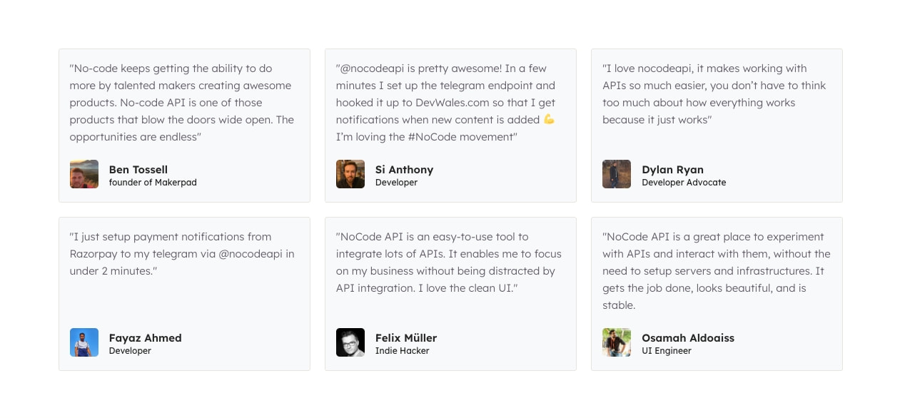 NoCodeAPI – The easiest way to connect APIs without code captured website design