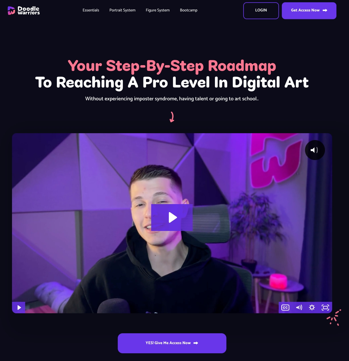 Doodle Warriors | Digital Art Courses for Aspiring Artists captured website design