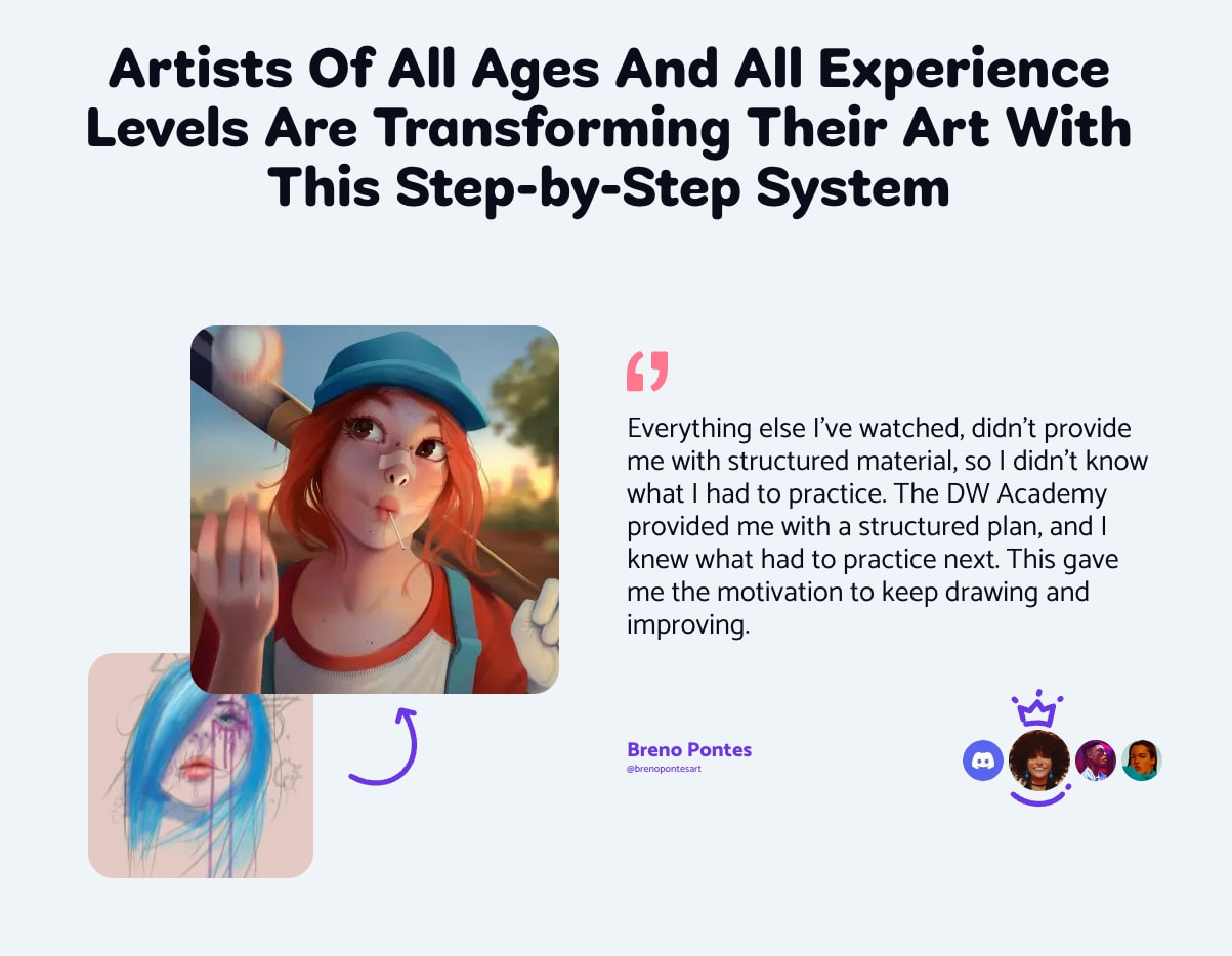 Doodle Warriors | Digital Art Courses for Aspiring Artists captured website design