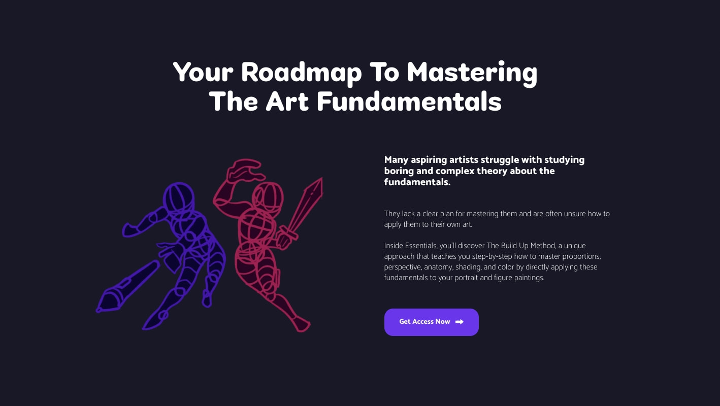 Doodle Warriors | Digital Art Courses for Aspiring Artists captured website design
