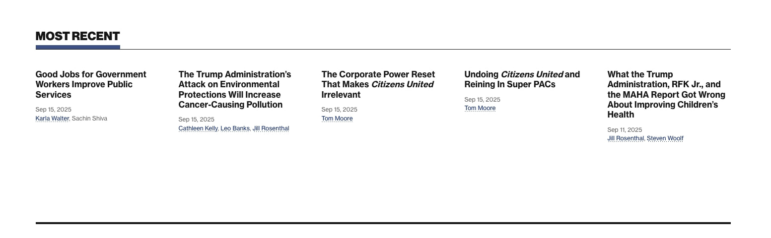 Center for American Progress captured website design