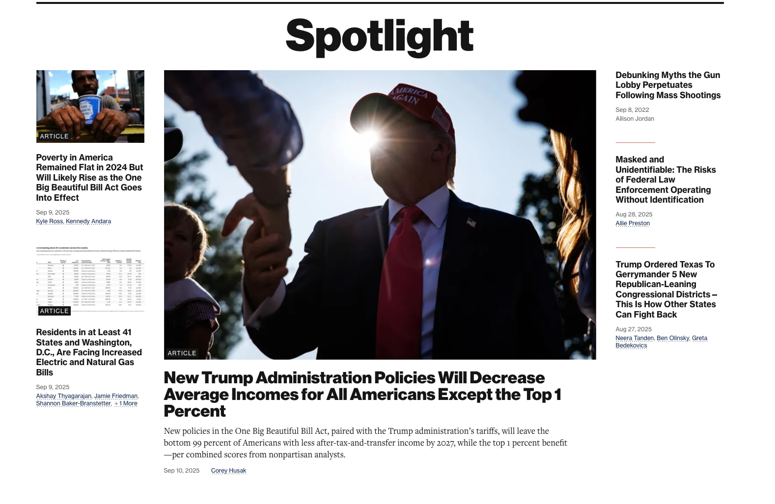 Center for American Progress captured website design