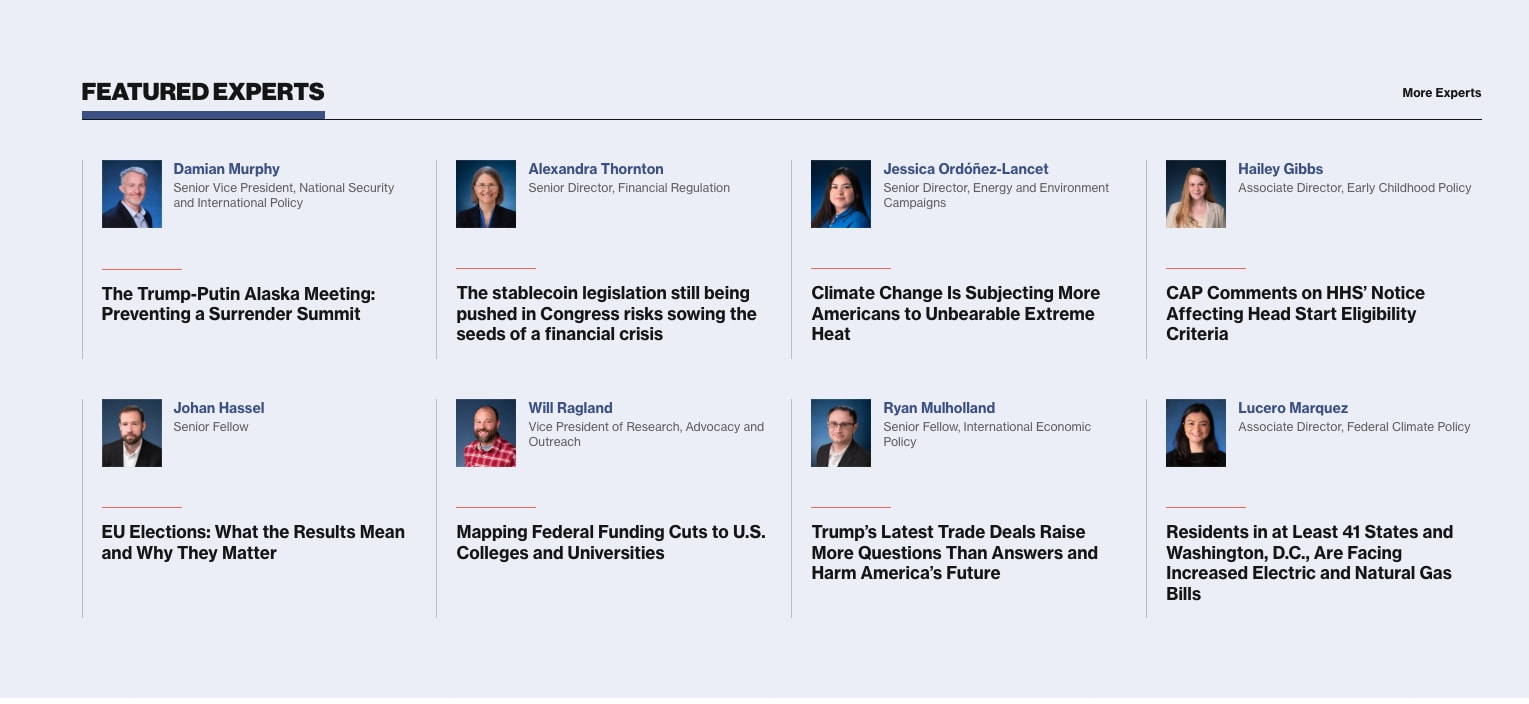 Center for American Progress captured website design