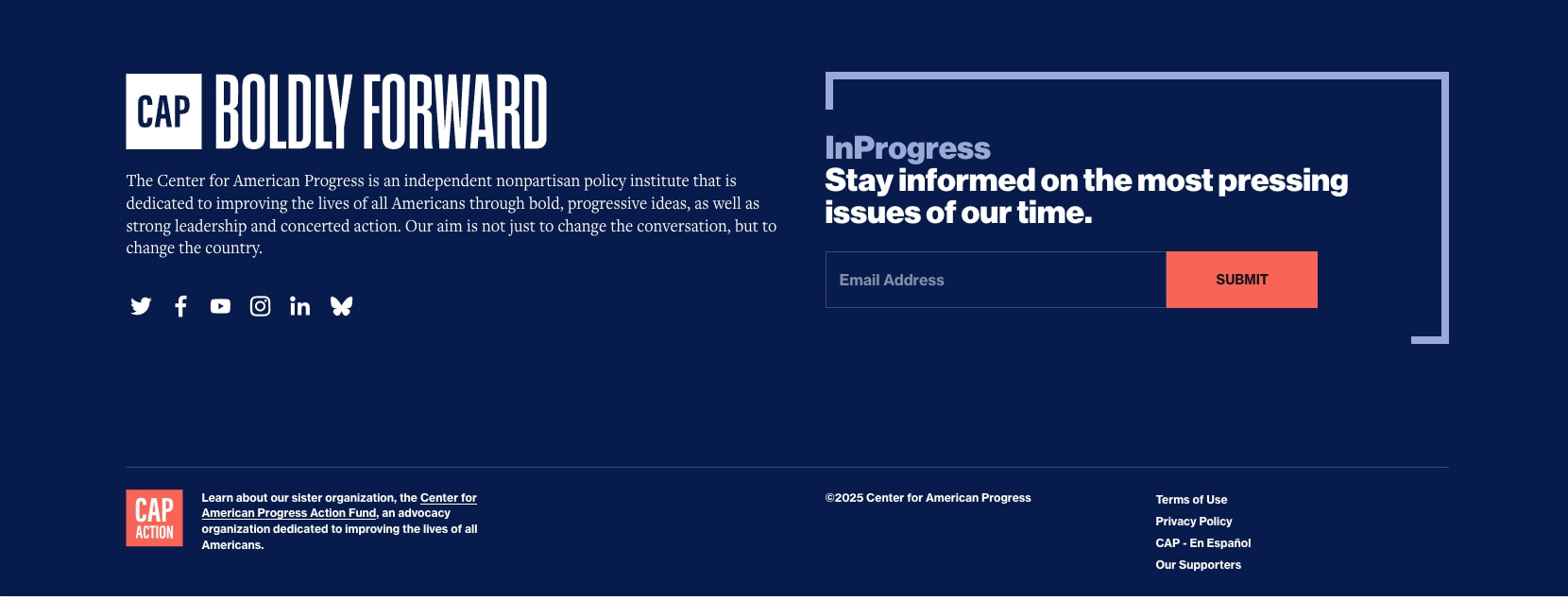 Center for American Progress captured website design