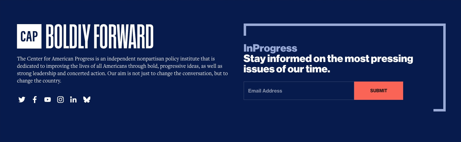 About Us - Center for American Progress captured website design