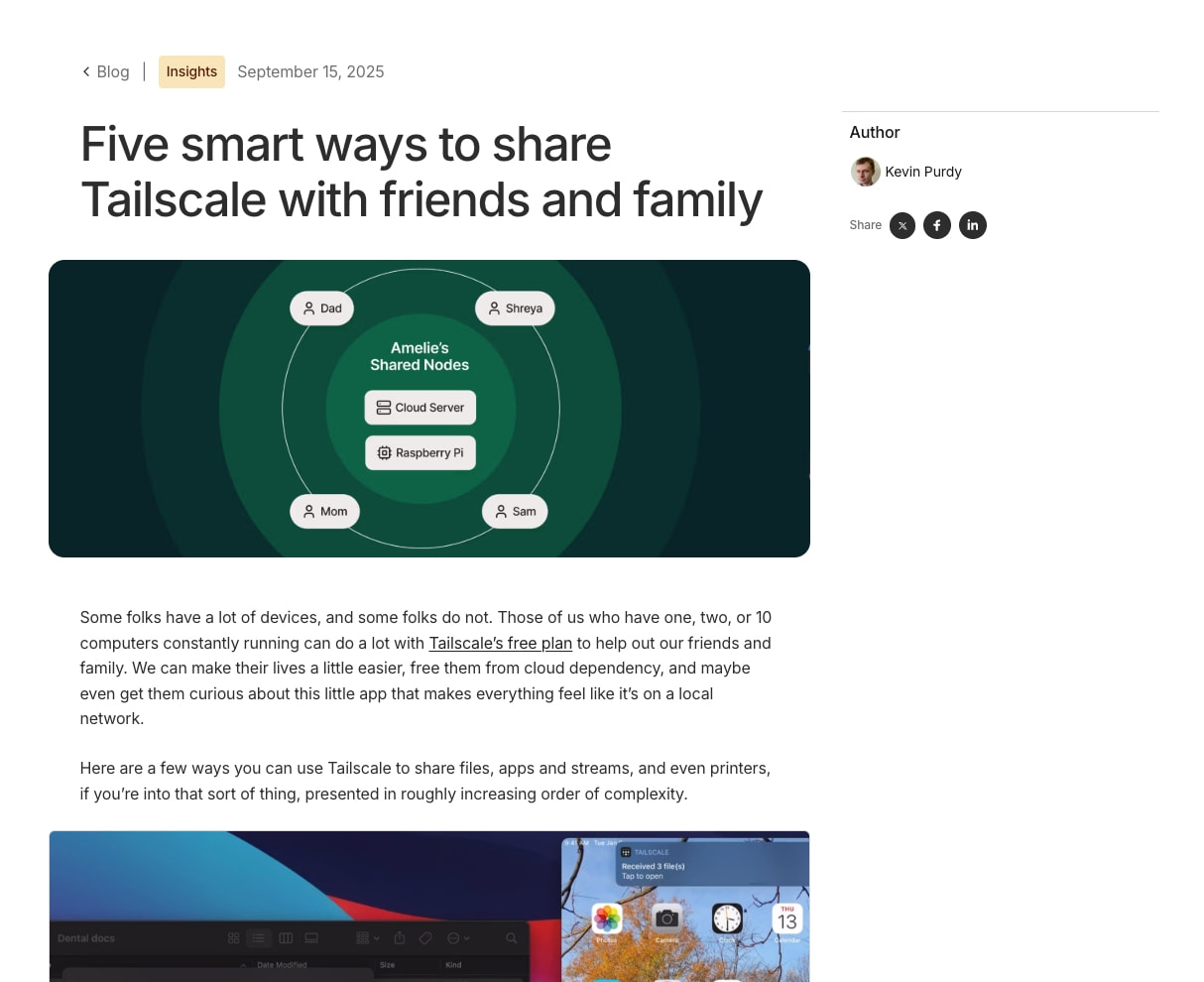 The best ways to use Tailscale for sharing with friends and family captured website design