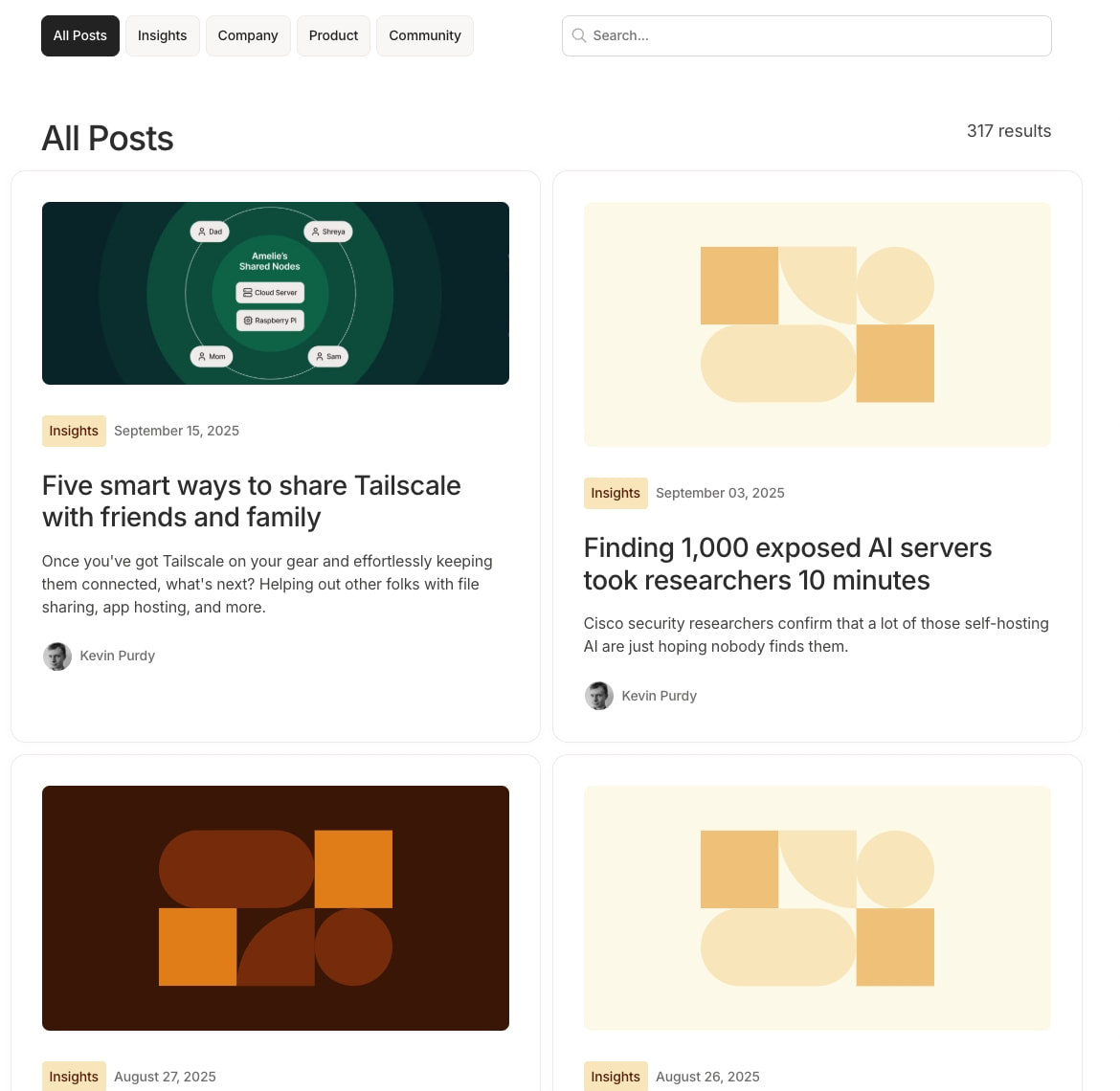 Blog | Tailscale captured website design