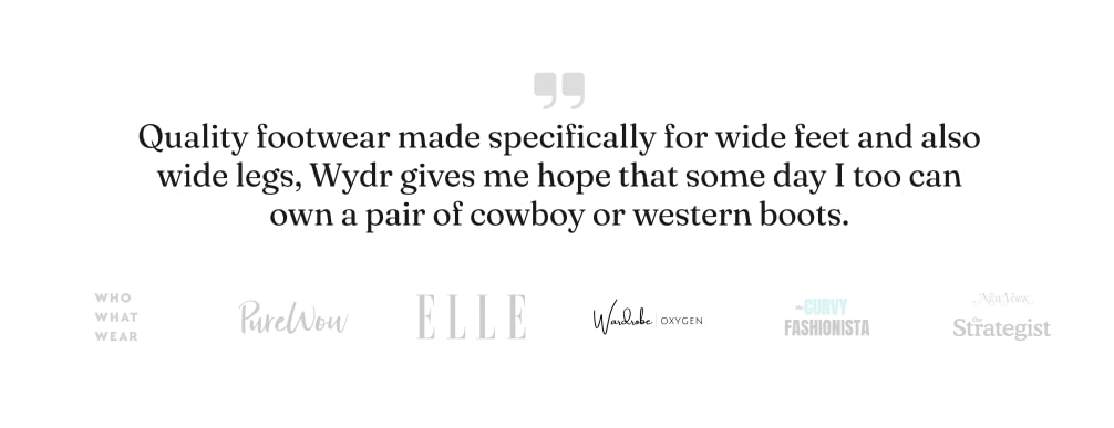 Press testimonial quote in dark serif type with light gray quotation mark, followed by six publication logos in muted grayscale captured website design