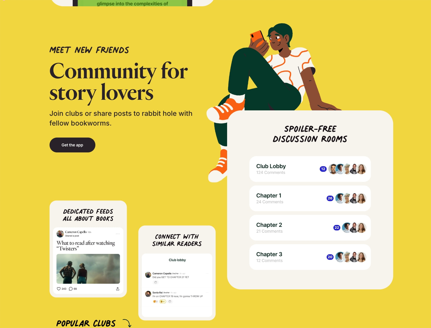 Fable: The social app for bookworms and bingewatchers captured website design