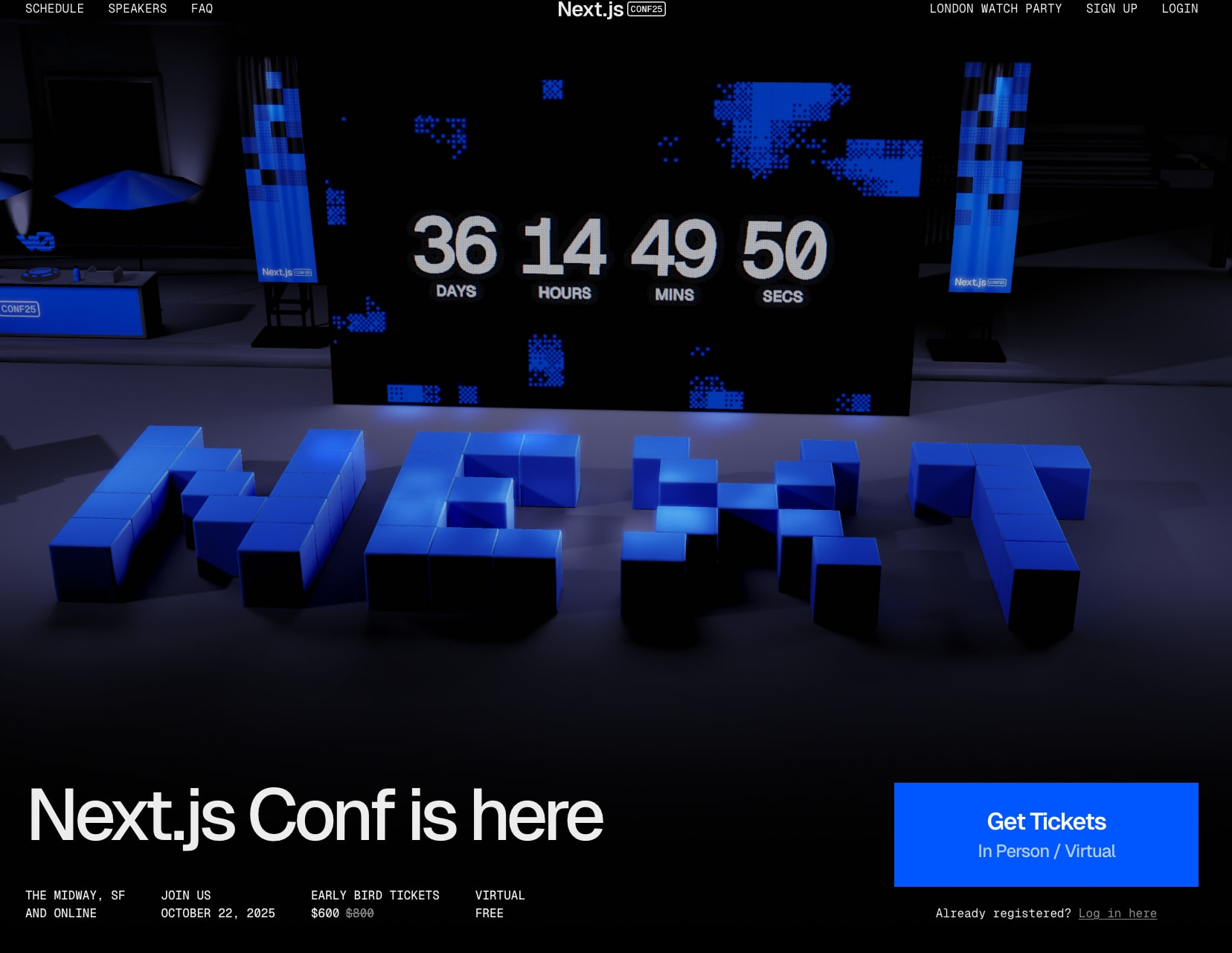 Next.js Conf 2025 captured website design