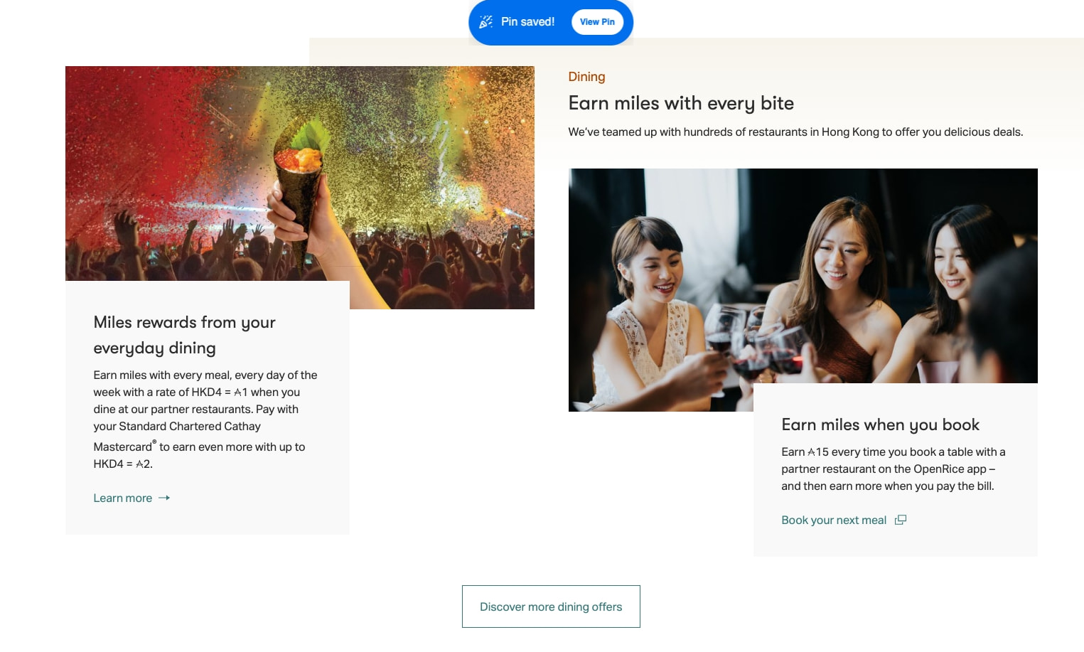 Cathay | Book flights & elevate your life captured website design