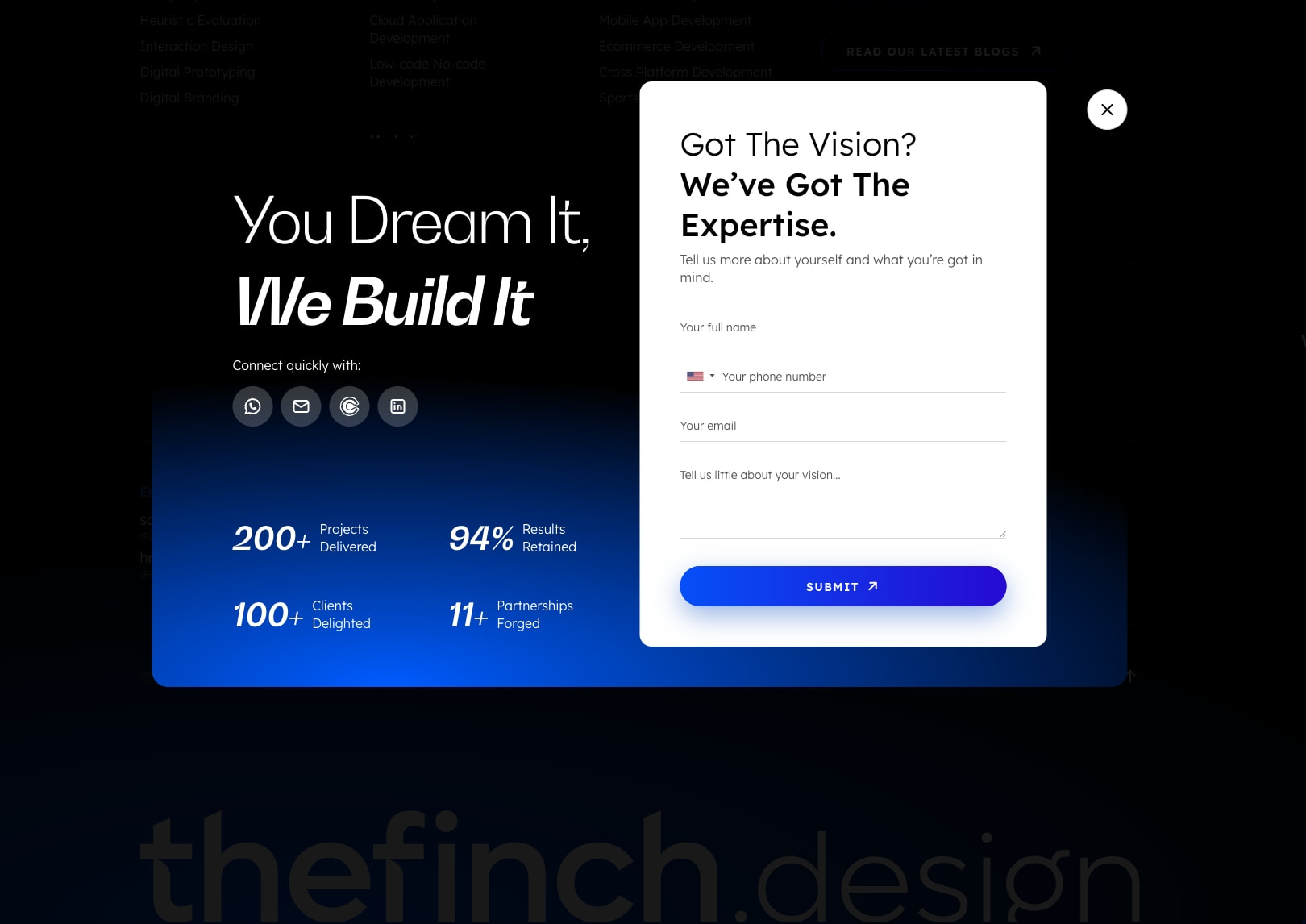 Leading Global UI UX Design Agency - TheFinch captured website design