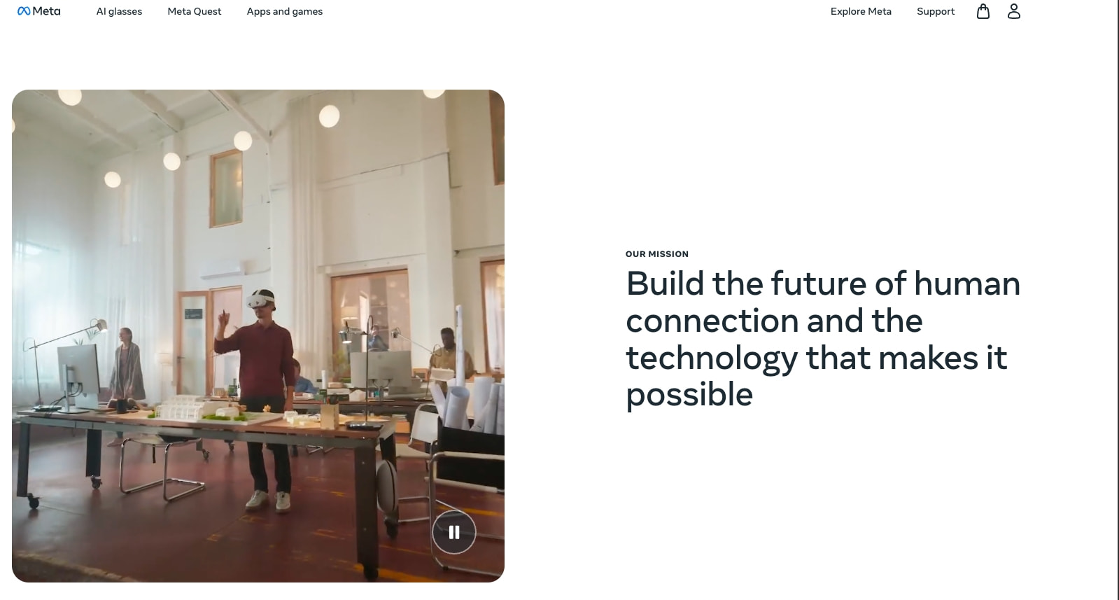 Company Information, Culture, and Principles | About Meta captured website design