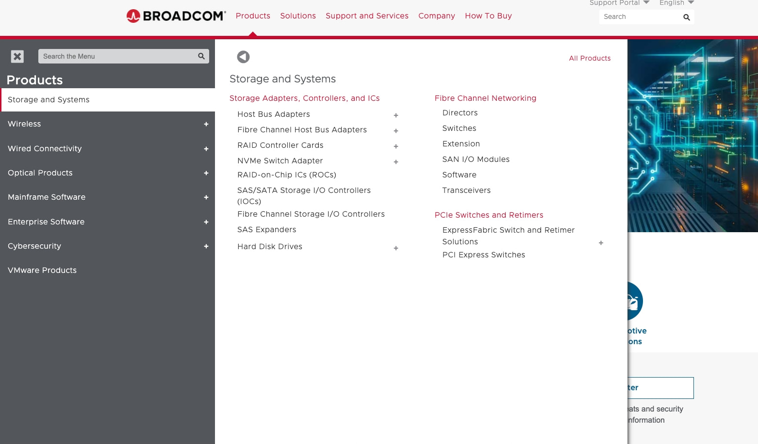 Broadcom Inc. | Connecting Everything captured website design