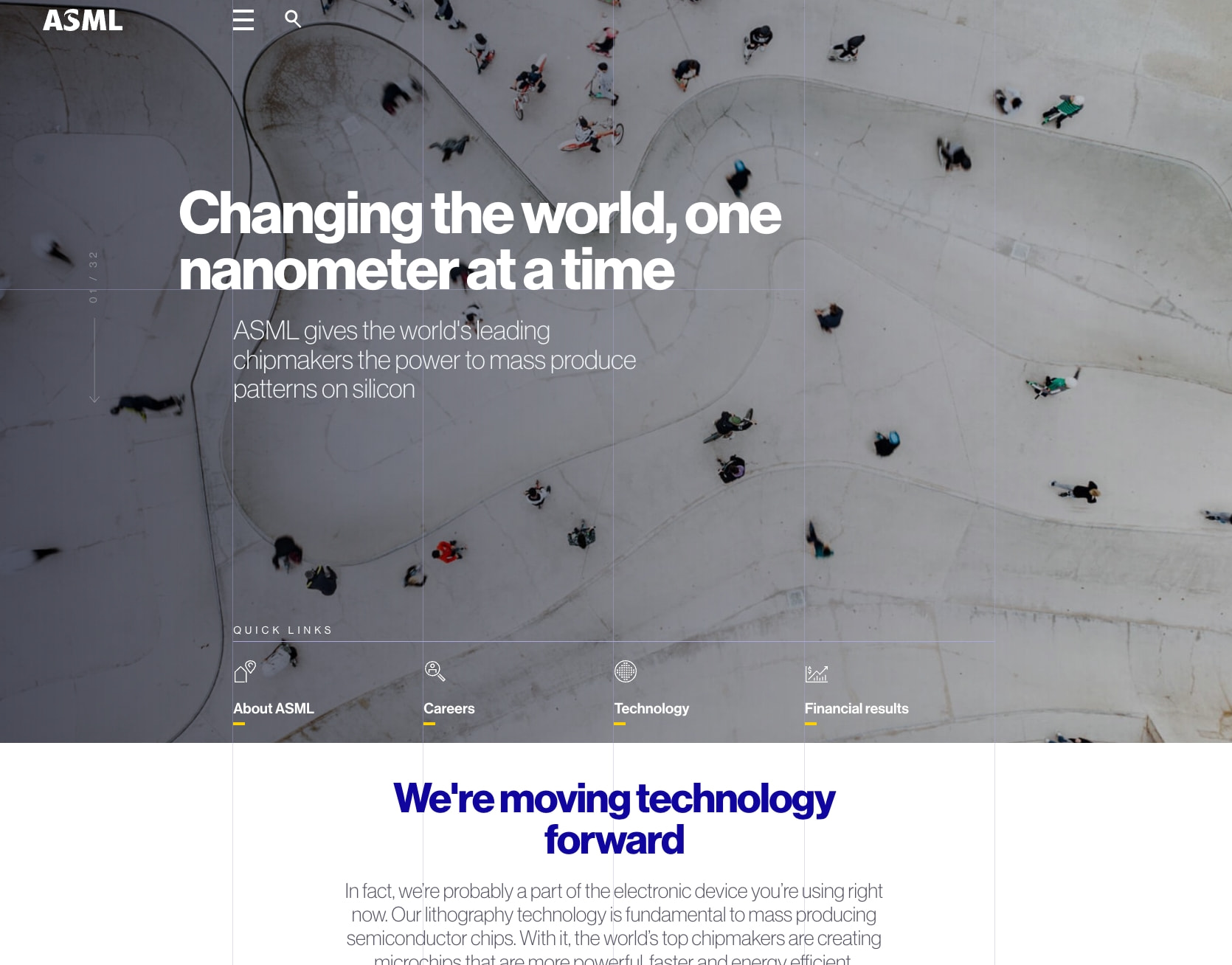 ASML | The world's supplier to the semiconductor industry captured website design