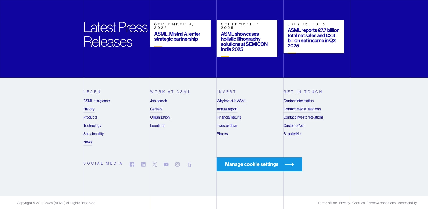 ASML | The world's supplier to the semiconductor industry captured website design