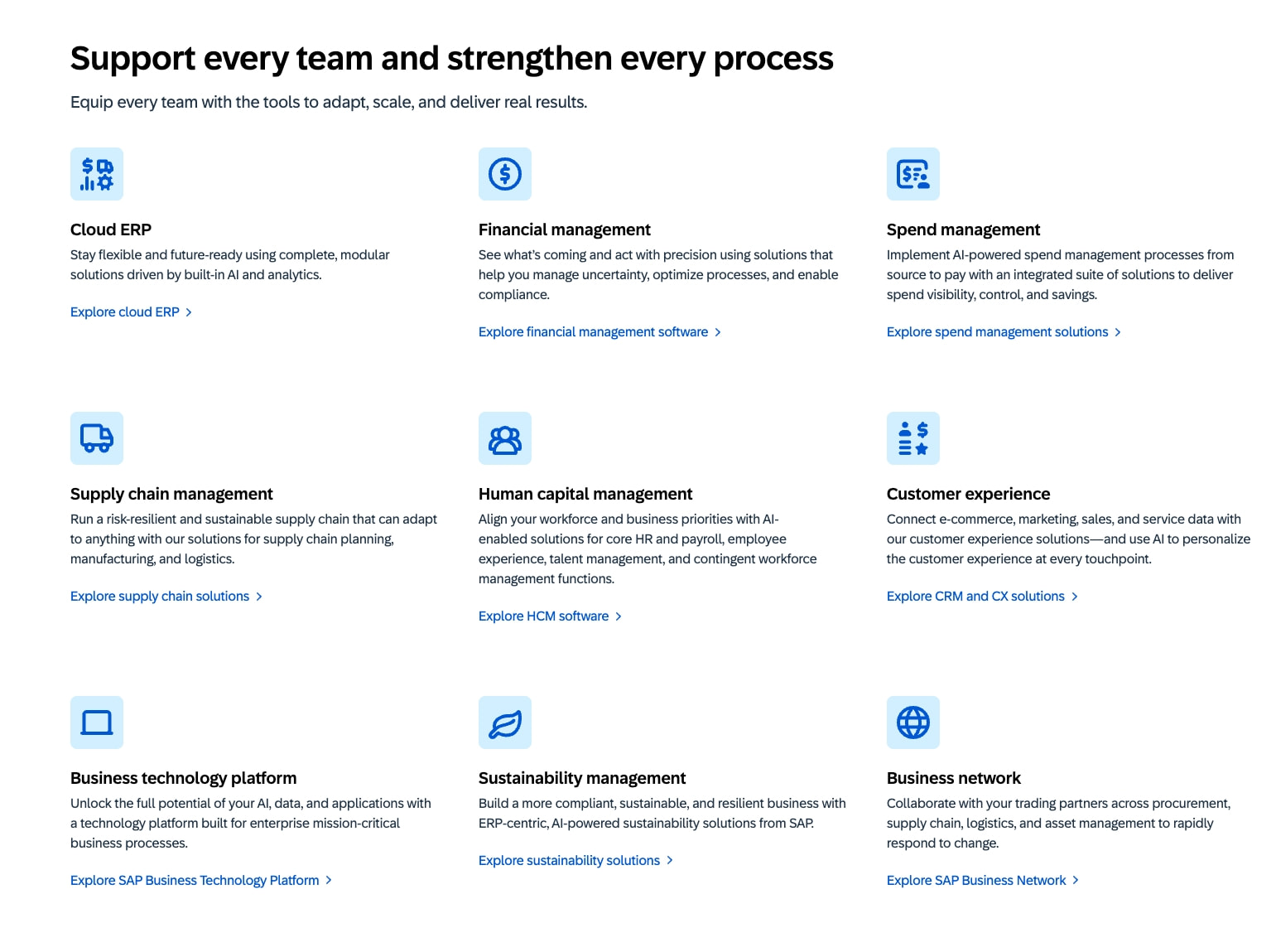 Light footer with contact block, link columns, and floating blue action captured website design