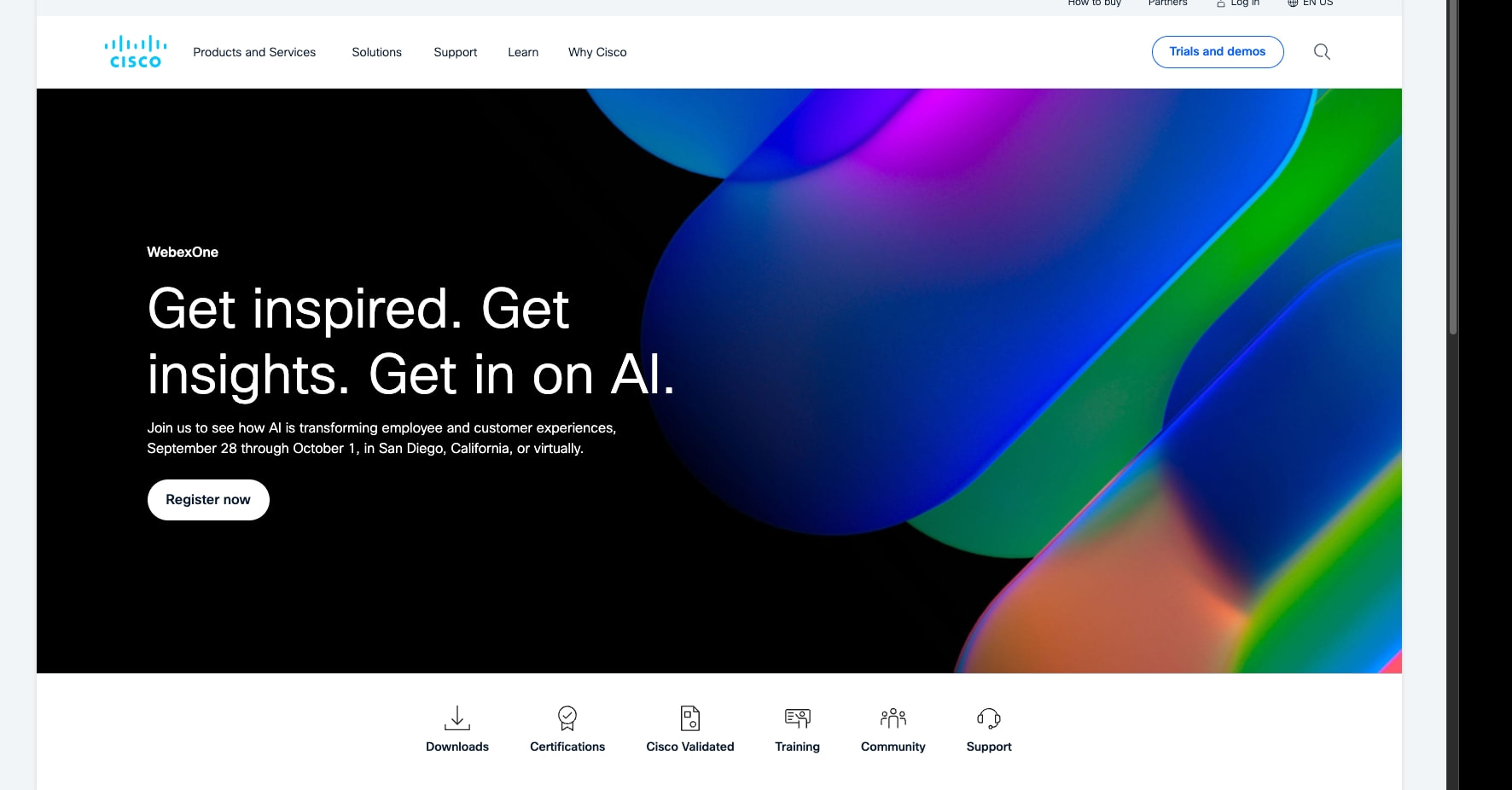 AI Infrastructure, Secure Networking, and Software Solutions - Cisco captured website design