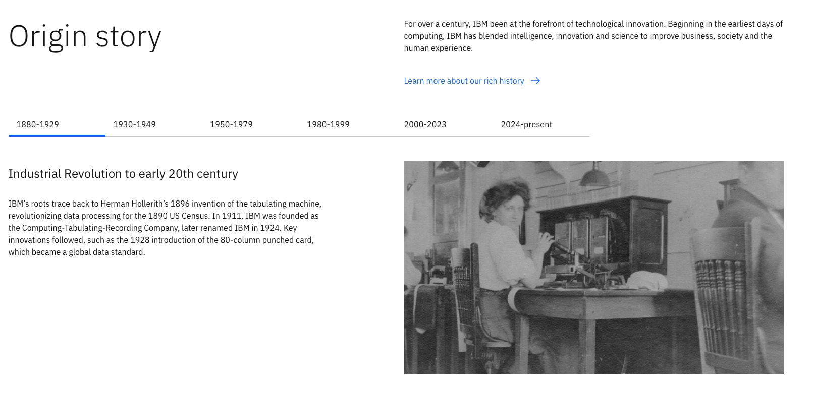 About | IBM captured website design