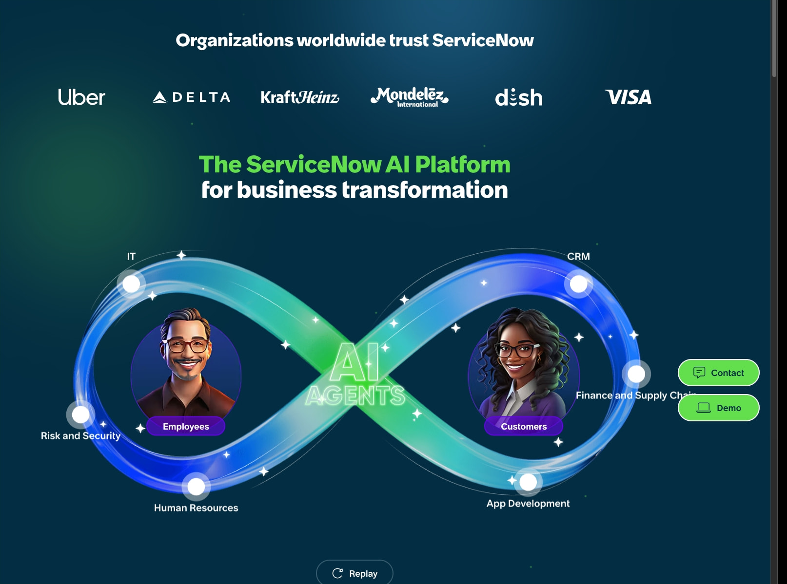 ServiceNow - Put AI to Work captured website design