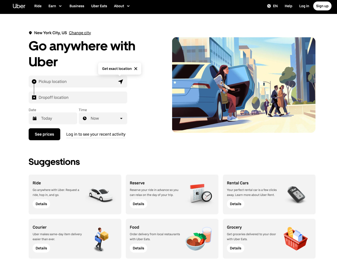 Explore the Uber Platform | Uber United States captured website design