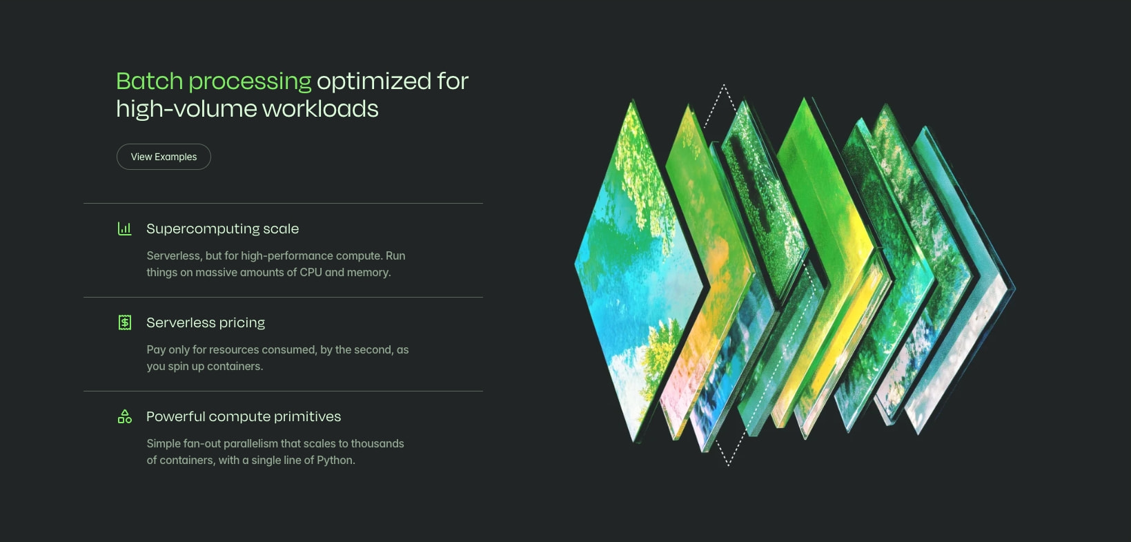 Modal: High-performance AI infrastructure captured website design
