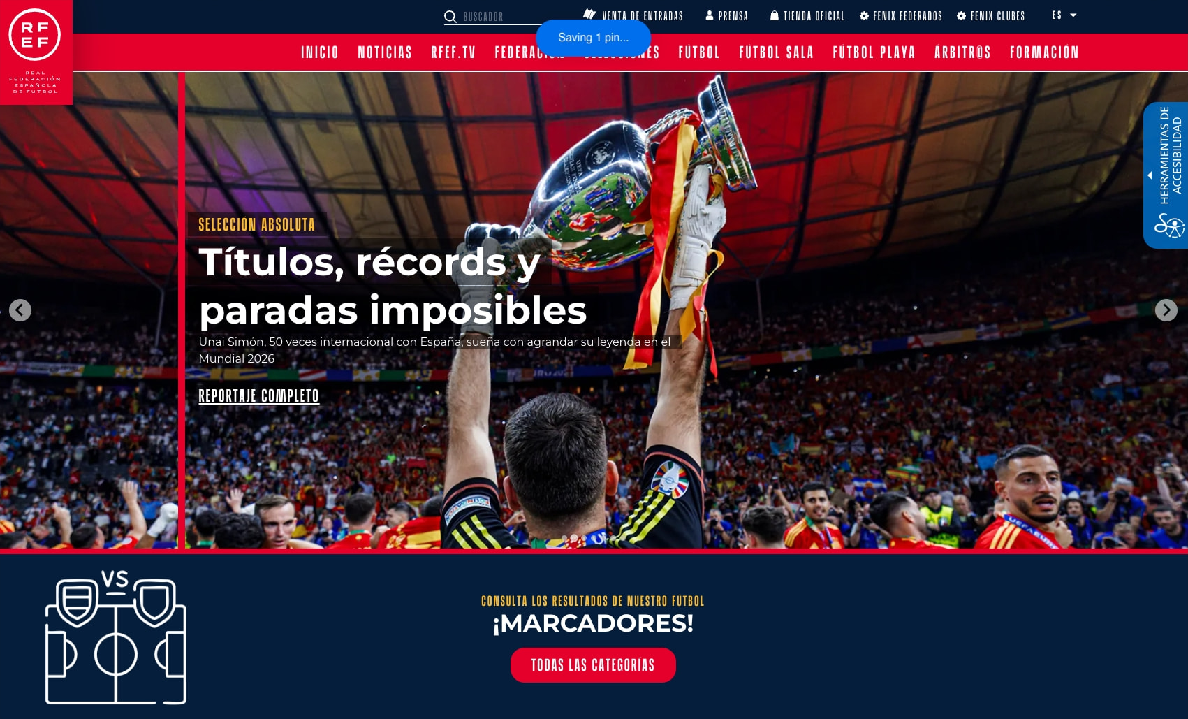Portada | www.rfef.es captured website design