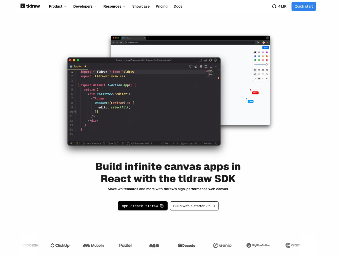 tldraw • build whiteboards in React with the tldraw SDK captured website design