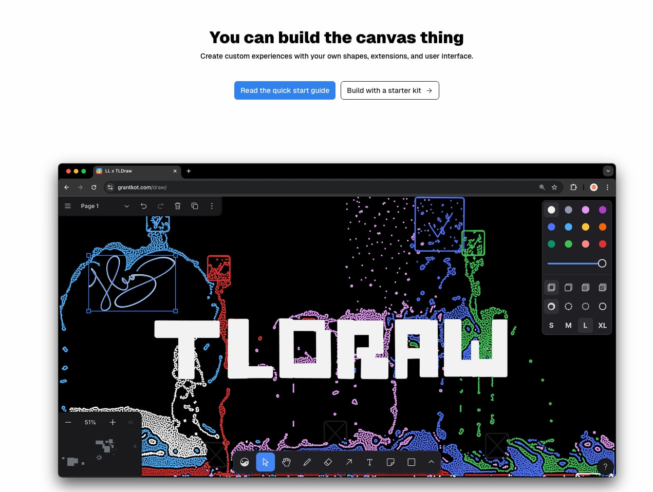 tldraw • build whiteboards in React with the tldraw SDK captured website design