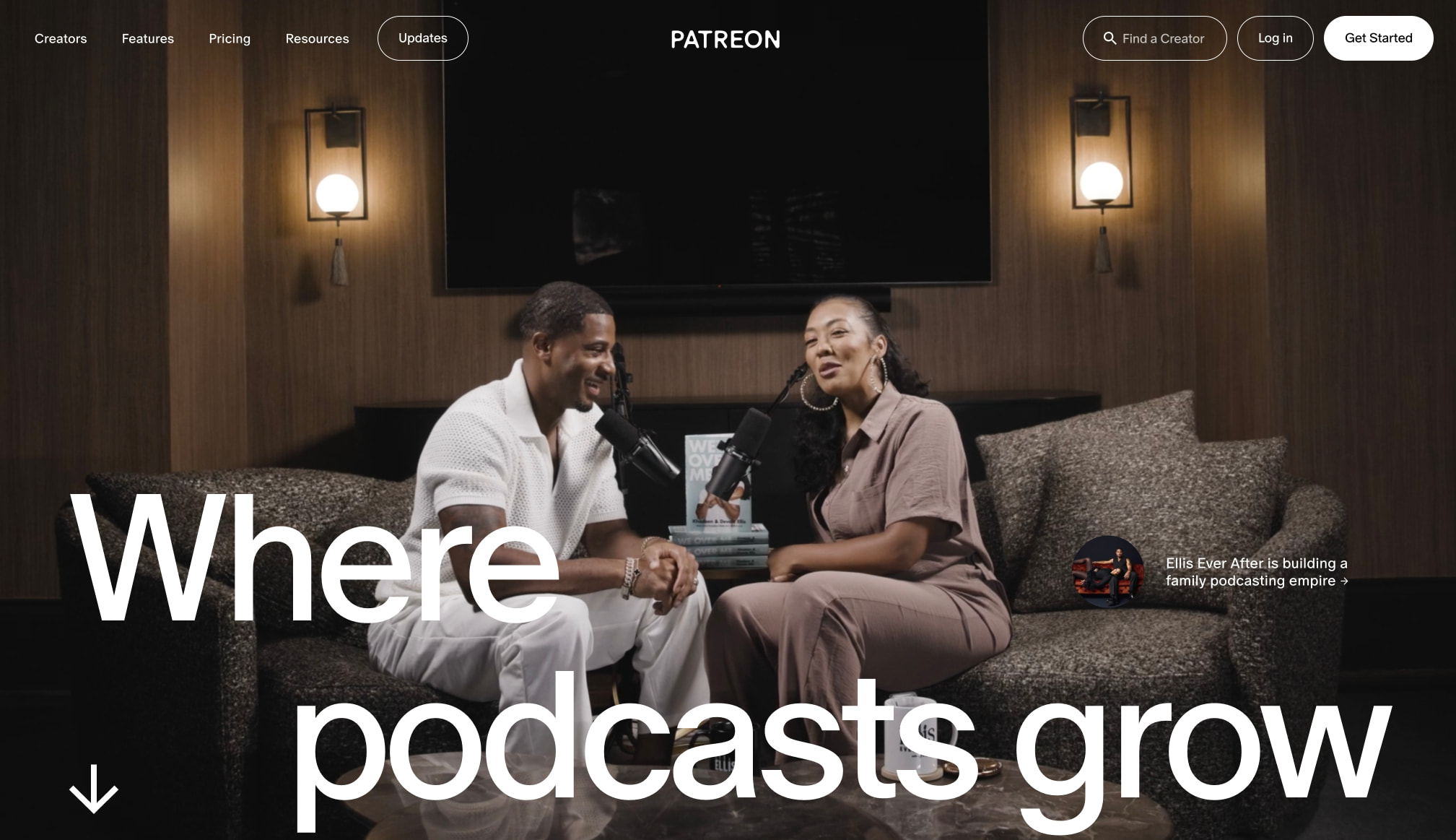Home — Patreon captured website design