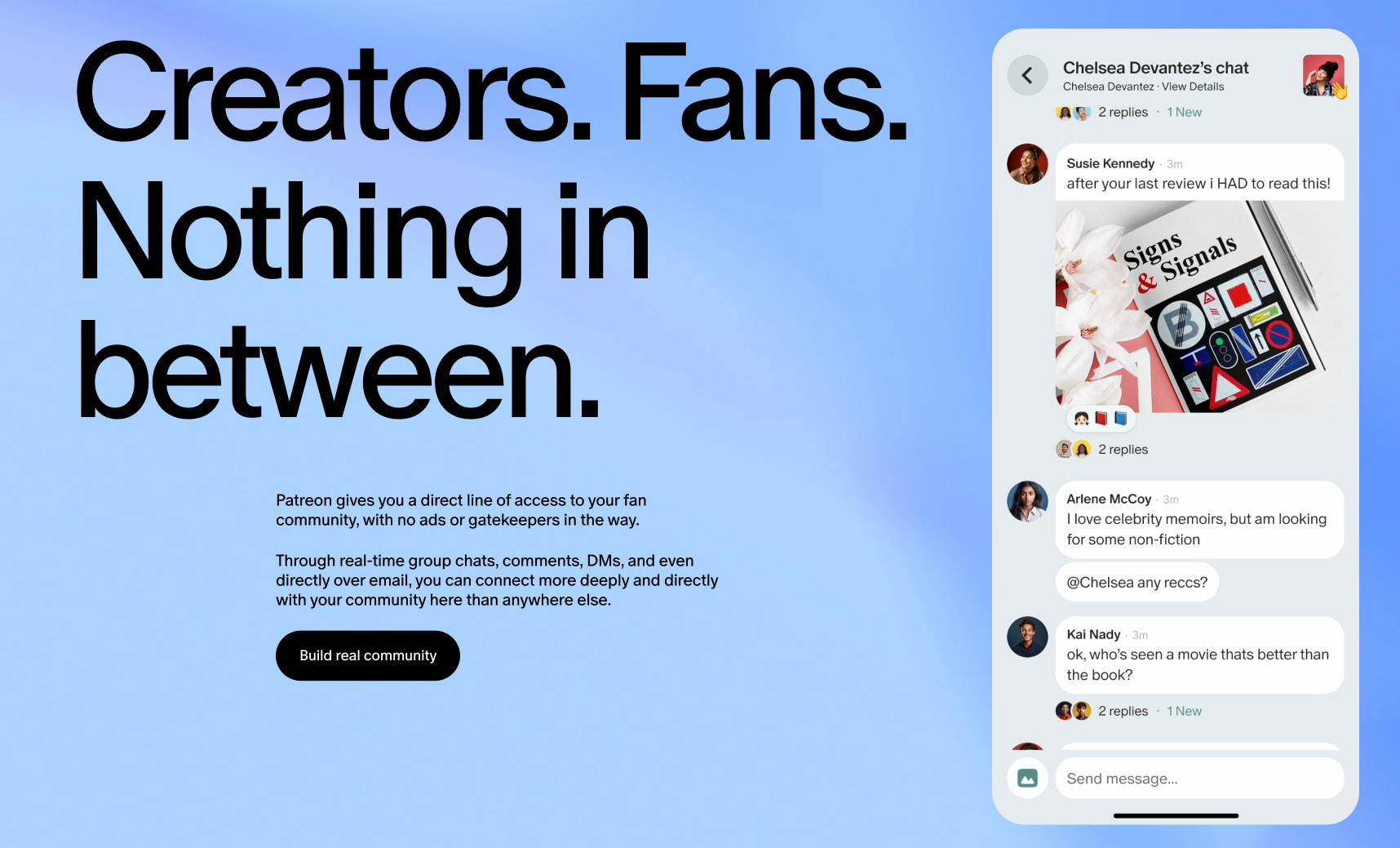 Home — Patreon captured website design