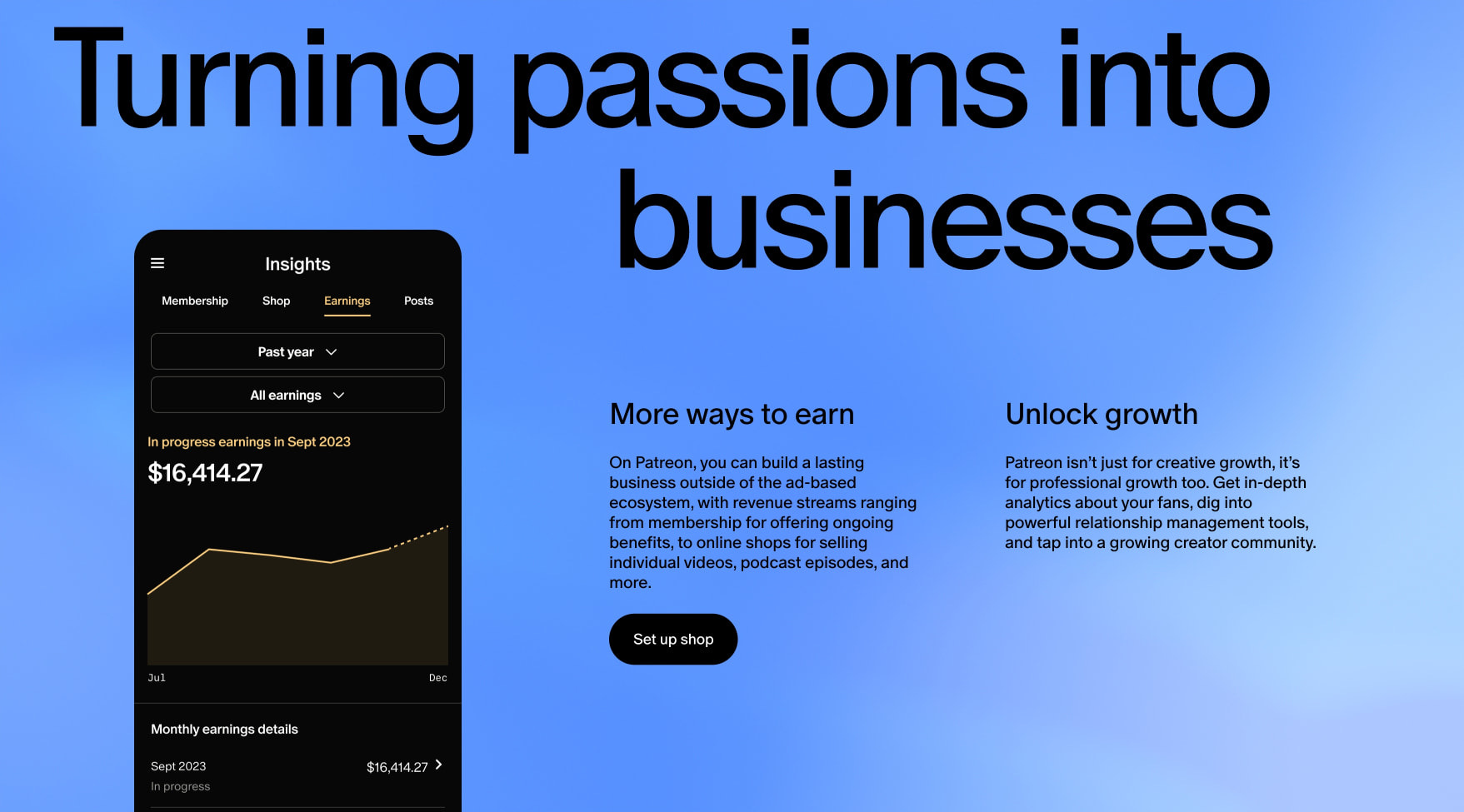 Home — Patreon captured website design