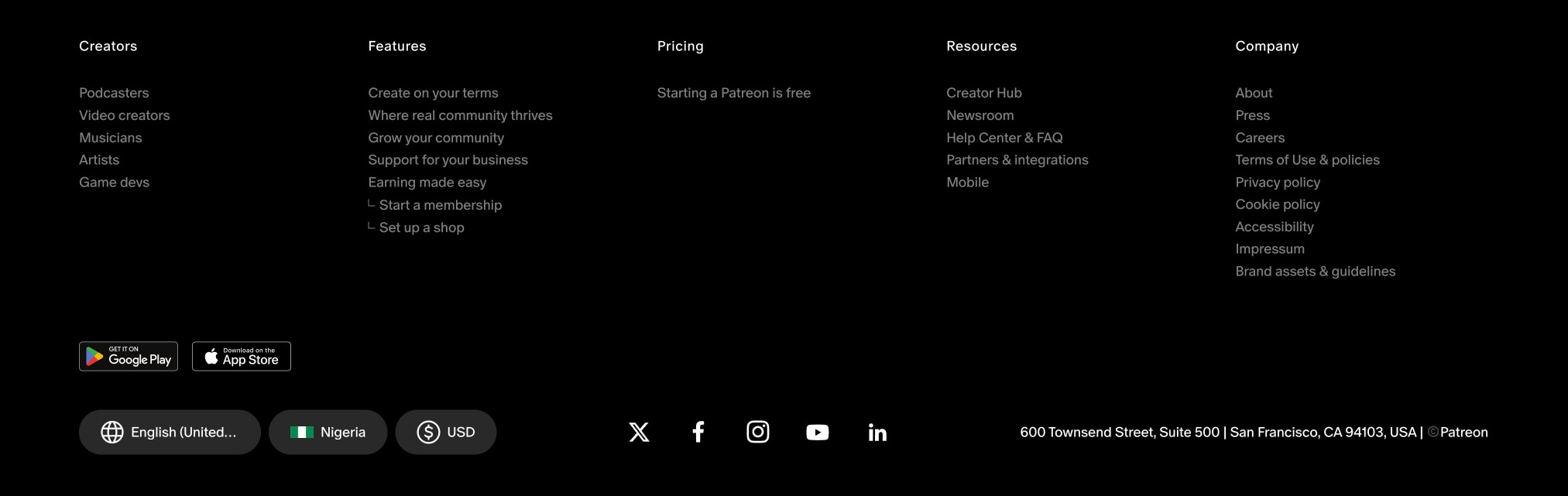 Home — Patreon captured website design