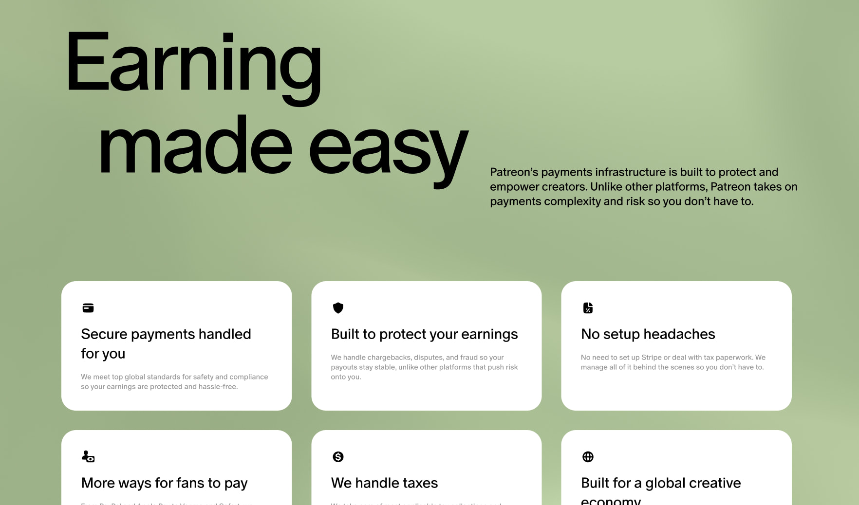 Patreon pricing | start a Patreon account for free — Patreon captured website design