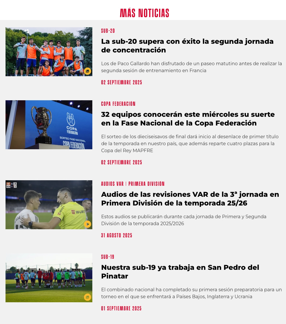 Portada | www.rfef.es captured website design