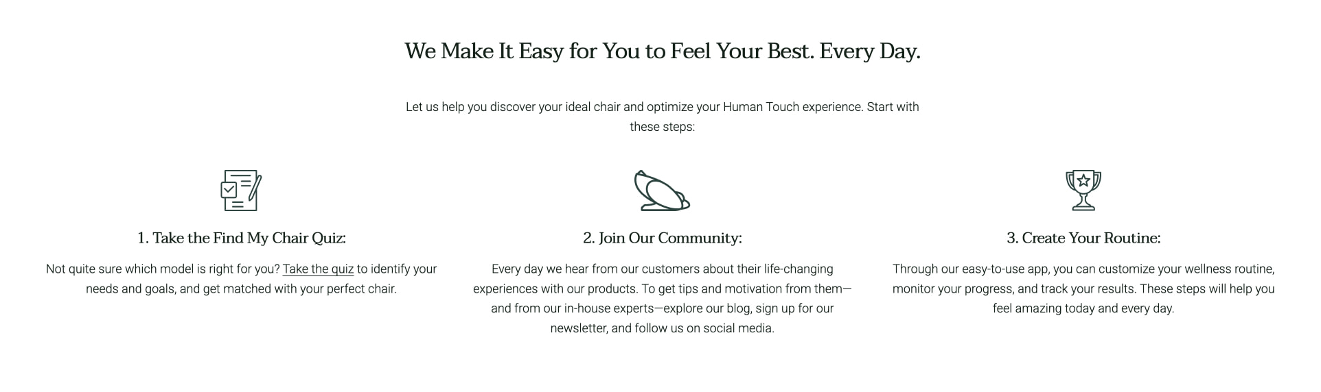 Human Touch® | Innovating Wellness with Massage Chairs Since 1979 captured website design
