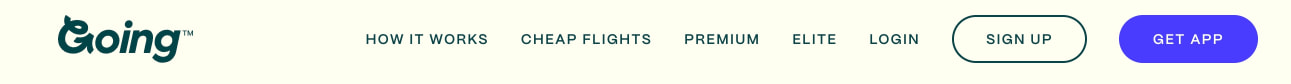 Going™ | Flight Alerts, Mistake Fares & Cheap Tickets captured website design
