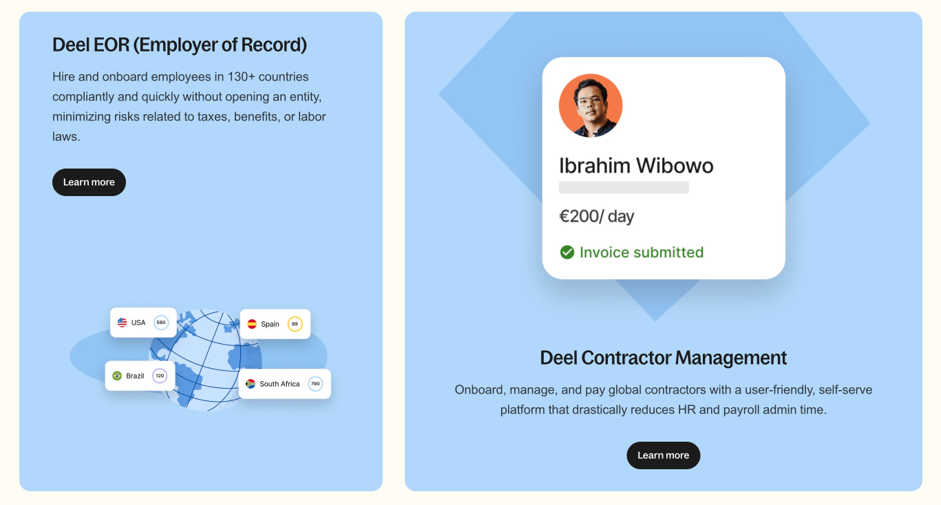Deel | Global Payroll, Compliance & HR Solutions | HRIS captured website design
