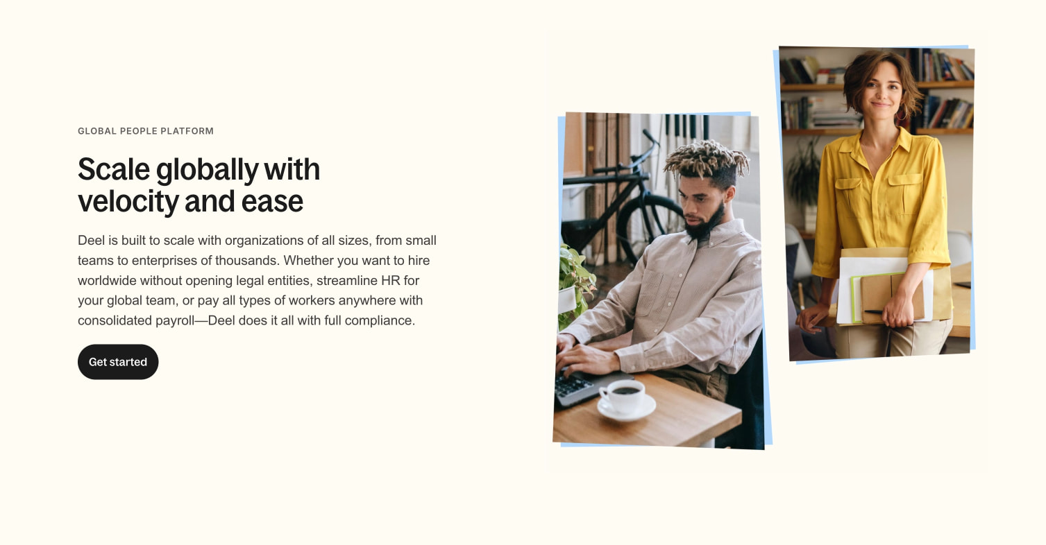 Deel | Global Payroll, Compliance & HR Solutions | HRIS captured website design