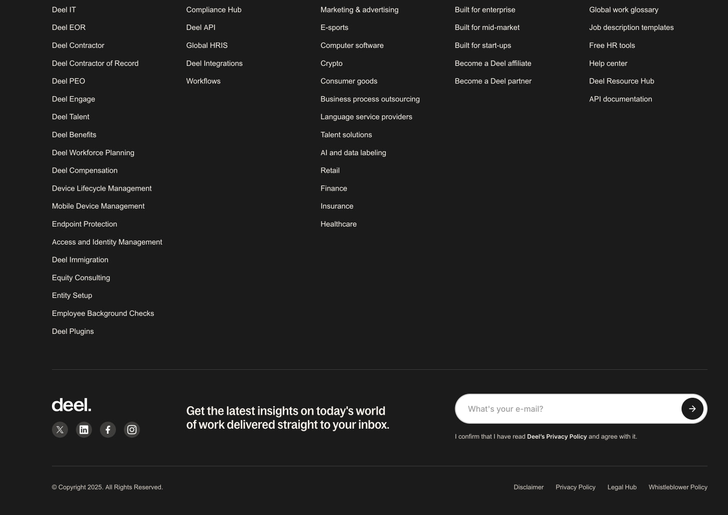 Deel | Global Payroll, Compliance & HR Solutions | HRIS captured website design