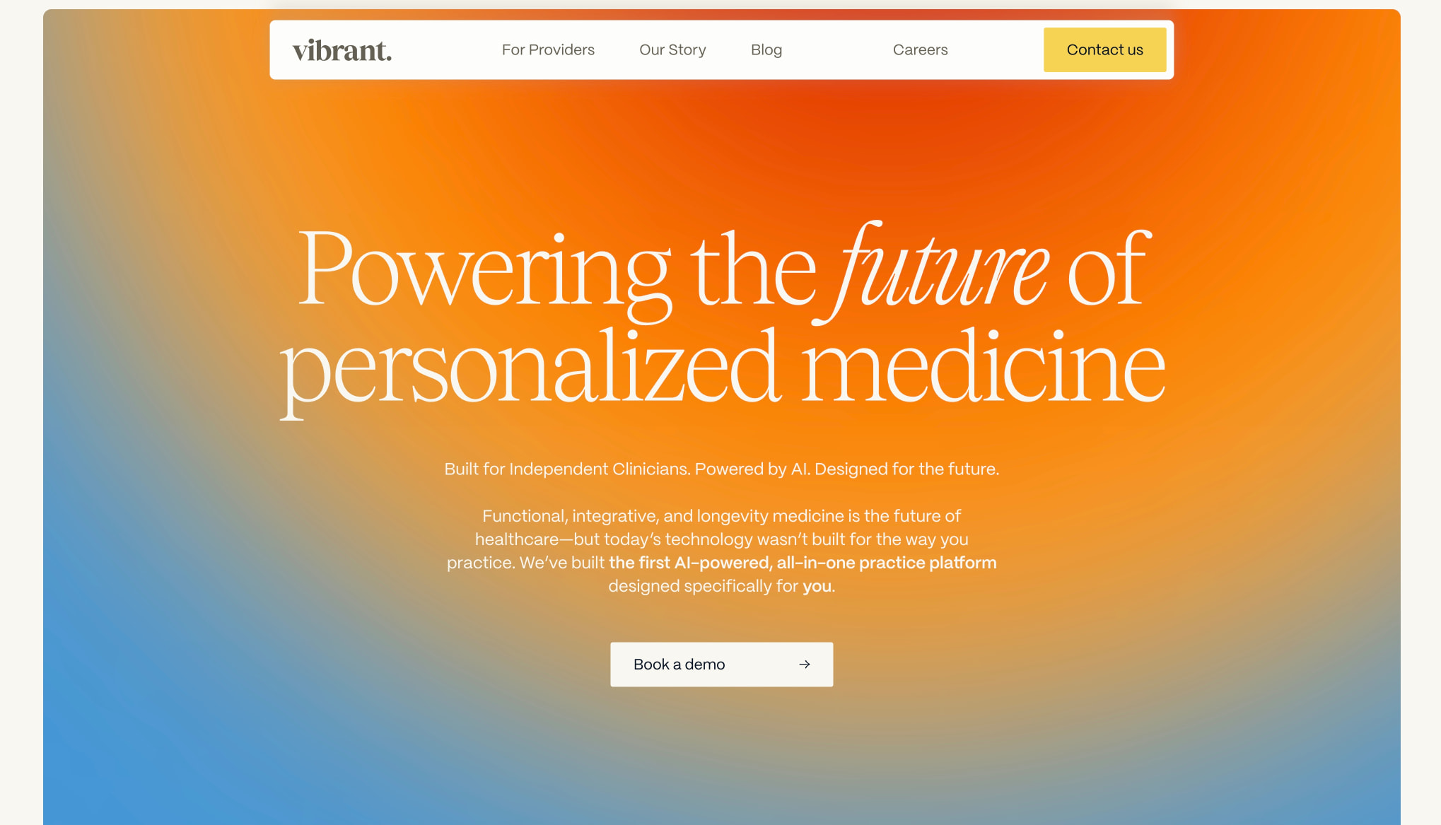 Vibrant | The better way for people and their providers captured website design
