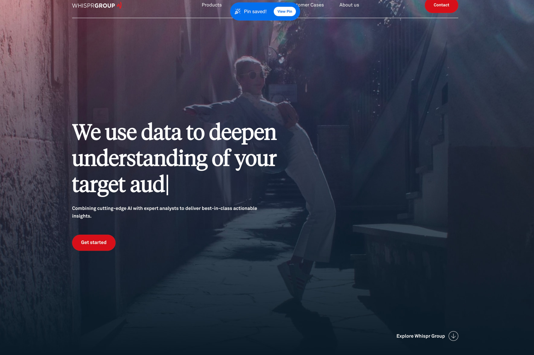 Data Driven Insights: Marketing & Communication - Whispr Group captured website design